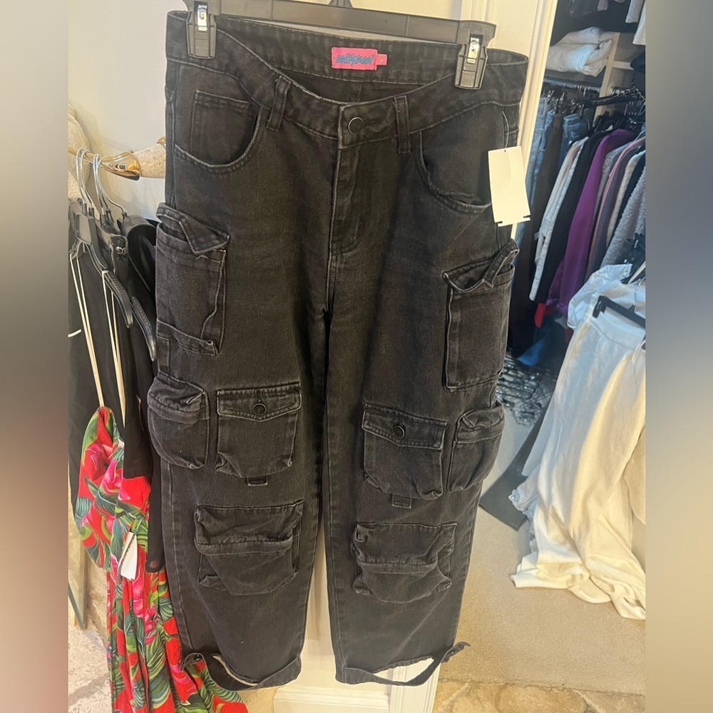 Oversized Boyfriend Cargo Jeans small - Picture 3 of 4
